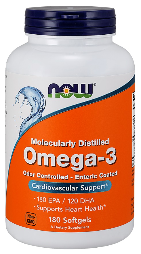 NOW Foods - Omega-3 Enteric Coated - 180 softgels