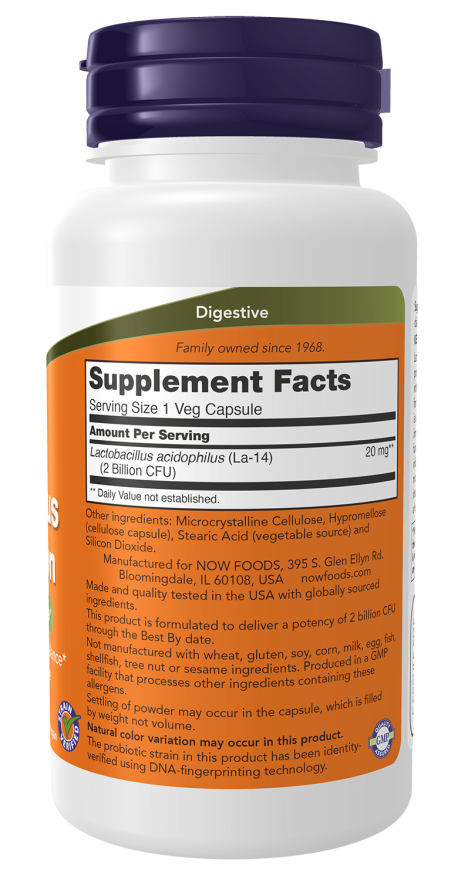 NOW Foods - Acidophilus Kétmilliárd - 100 kapszula - Image 2