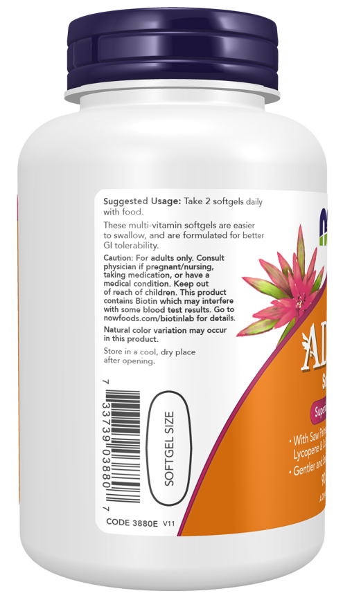 NOW Foods - ADAM Multivitamin férfiaknak - 90 lágyzselatin kapszula - Image 4
