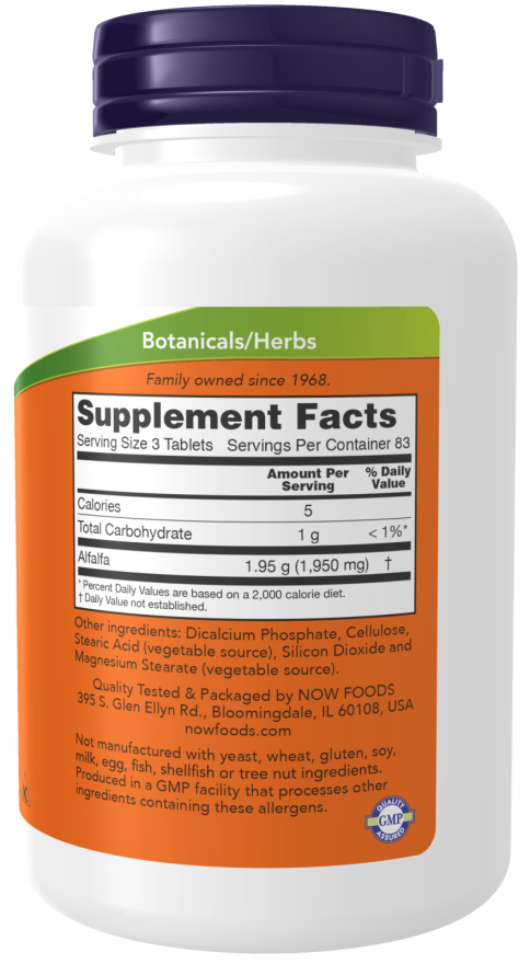 NOW Foods - Alfalfa 650 mg - 500 tabletta - Image 2