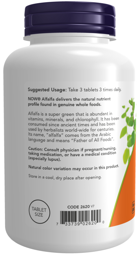 NOW Foods - Alfalfa 650 mg - 500 tabletta - Image 3