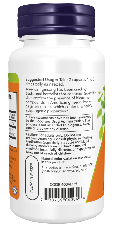 NOW Foods - Amerikai ginseng, 500 mg - 100 kapszula - Image 3