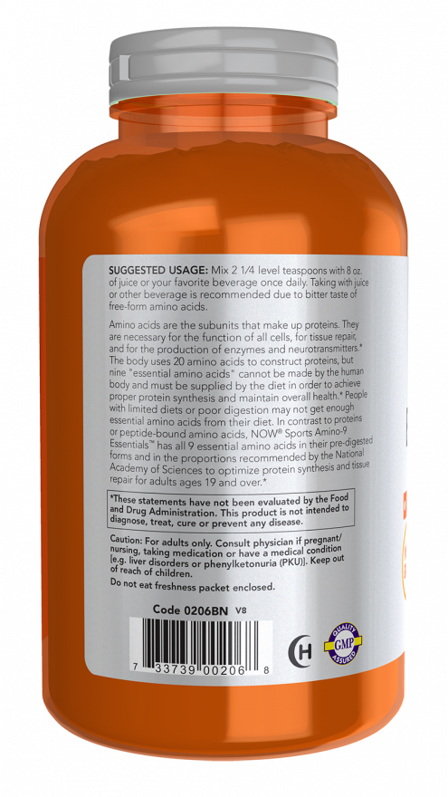 NOW Foods - Amino-9 Essentials por - 330g - Image 3