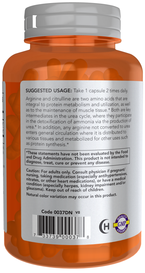 NOW Foods - Arginin és Citrullin, 240 kapszula - Image 3