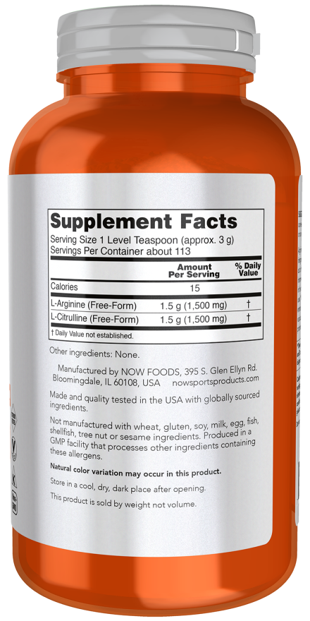 NOW Foods - Arginin és Citrullin por - 340g - Image 2