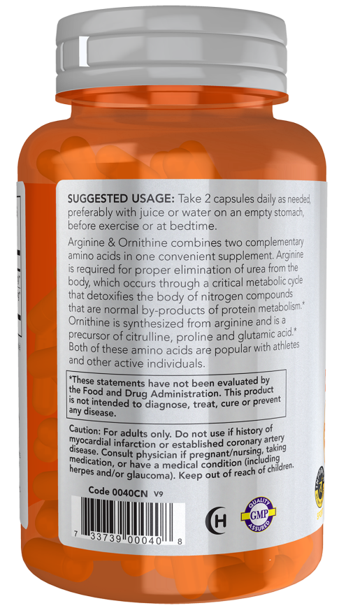 NOW Foods - Arginin és Ornithin, 500/250 mg - 250 kapszula - Image 3