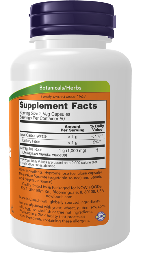 NOW Foods - Astragalus 500 mg - 100 kapszula - Image 2