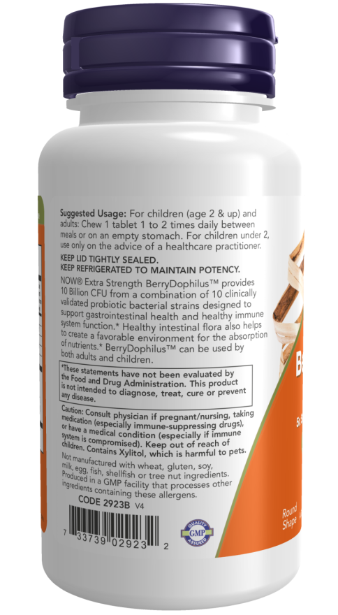NOW Foods - BerryDophilus, 10 milliárd (extra erősségű) - 50 rágótabletta - Image 3