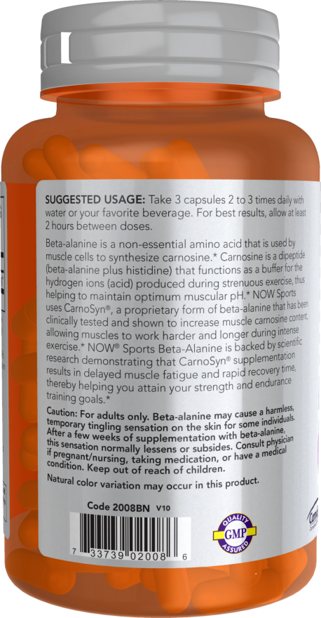 NOW Foods - Beta-Alanin 750 mg - 120 kapszula - Image 3