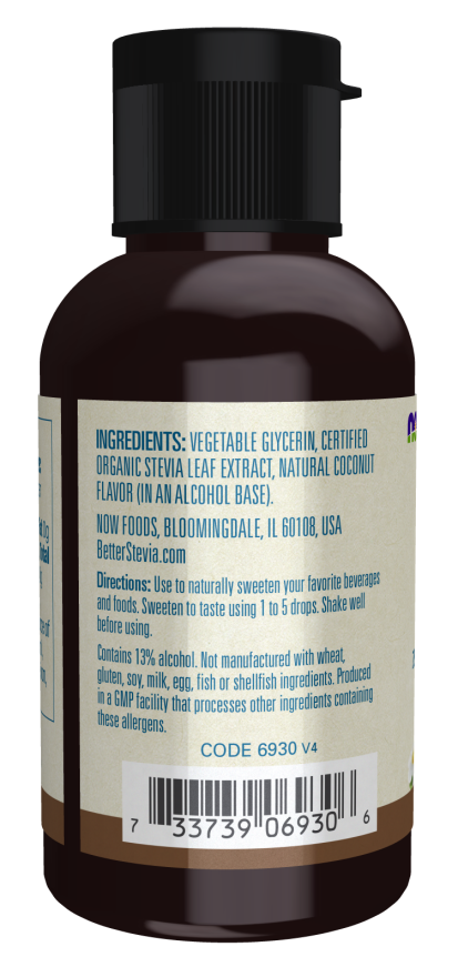NOW Foods - Jobb Stevia Folyékony, Kókusz - 59 ml - Image 3