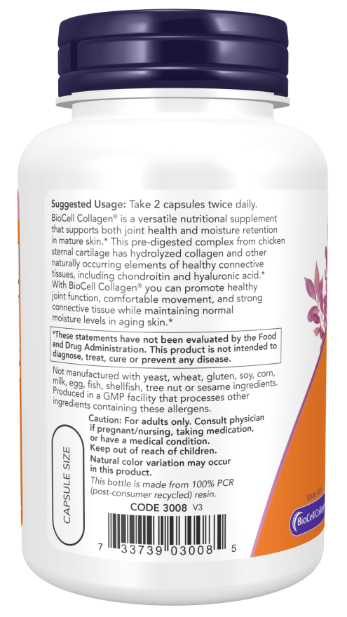 NOW Foods - BioCell Collagen Hidrolizált Típus II - 120 kapszula - Image 3