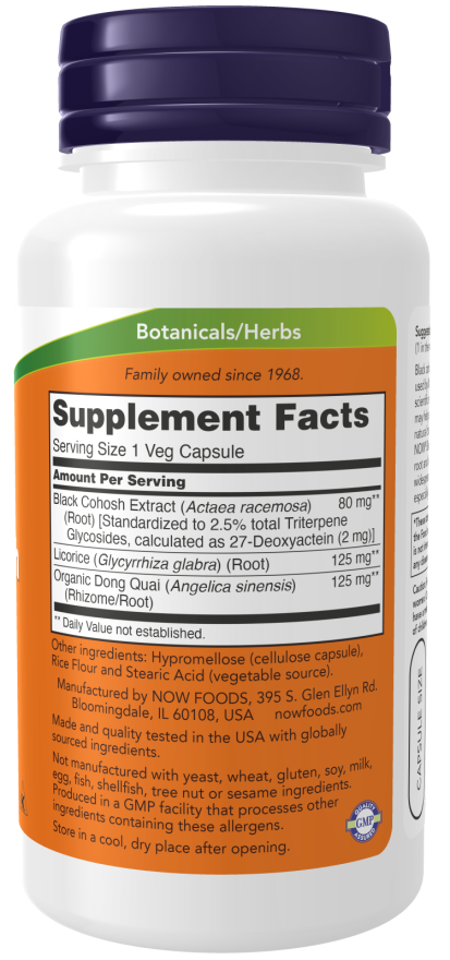 NOW Foods - Fekete Kohosh Gyökér, 80mg - 90 kapszula - Image 2