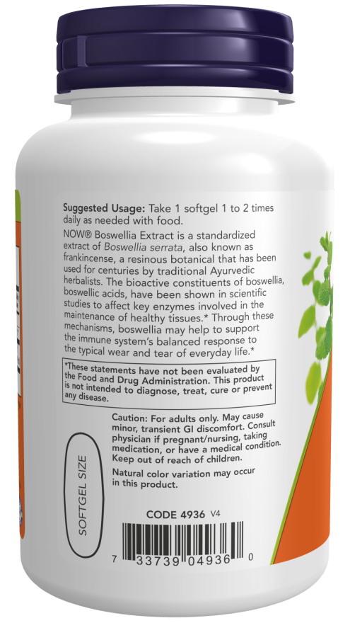 NOW Foods - Boswellia-kivonat, 500 mg - 90 lágy kapszula - Image 3