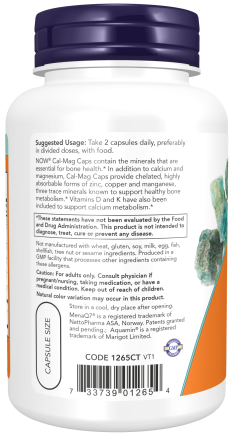 NOW Foods - Cal-Mag Kapszulák - 240 kapszula - Image 3