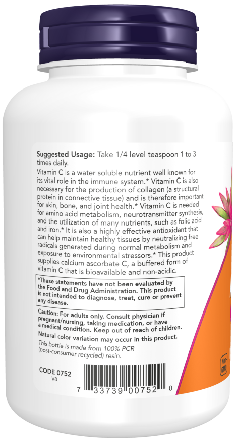 NOW Foods - Kalcium-aszkorbát, Pufferelt Por - 227g - Image 3