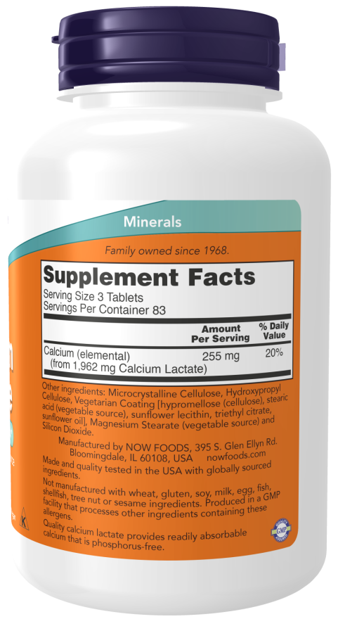 NOW Foods - Kalcium-laktát 250 tabletta - Image 2