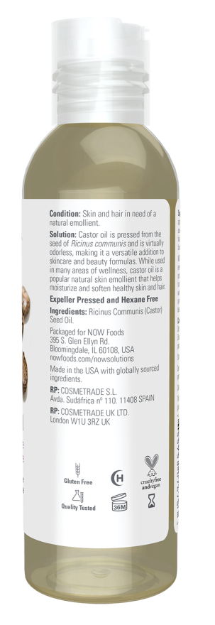 NOW Foods - 100% Tiszta Ricinusolaj, 473 ml - Image 2