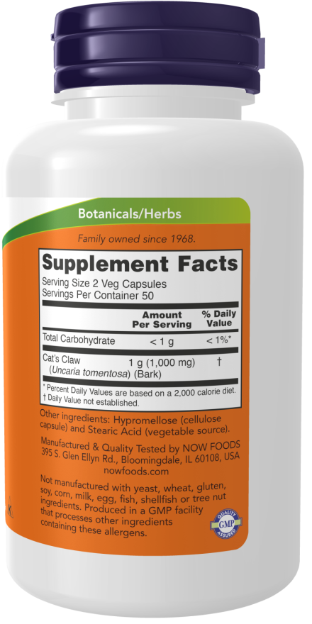 NOW Foods - Katteklo, 500 mg - 250 kapszula - Image 2