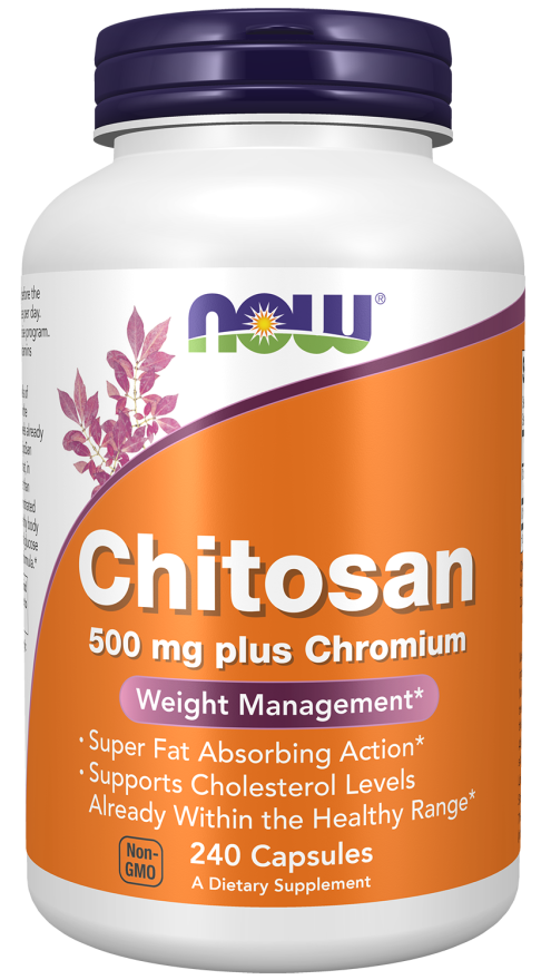 NOW Foods - Chitosan 500 mg Plusz Króm - 240 kapszula - Image 4