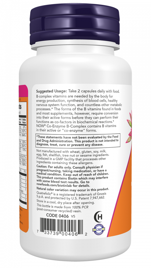 NOW Foods - Koenzim B-komplex, 60 kapszula - Image 3