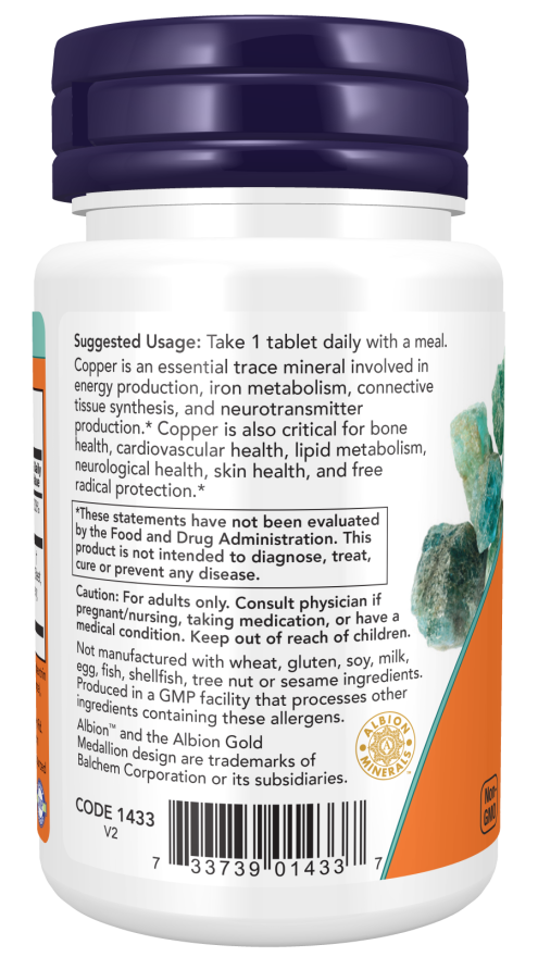 NOW Foods - Réz-glicinát 120 tabletta - Image 3