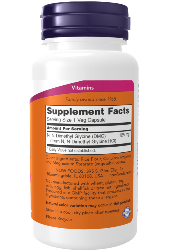 NOW Foods - DMG (Dimetilglicin) 125 mg - 100 kapszula - Image 2