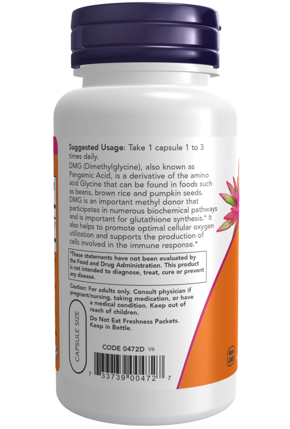 NOW Foods - DMG (Dimetilglicin) 125 mg - 100 kapszula - Image 3