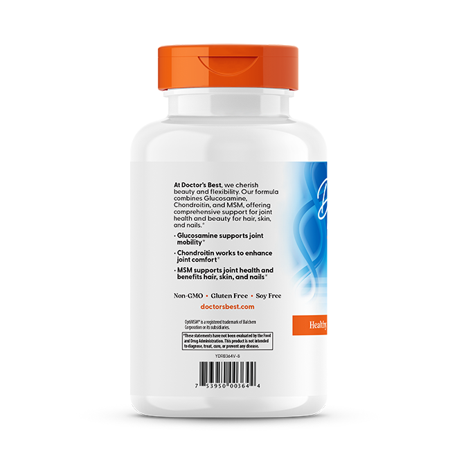 Doctor's Best - Glükózamin, Kondroitin és MSM OptiMSM-mel - 360 kapszula - Image 3