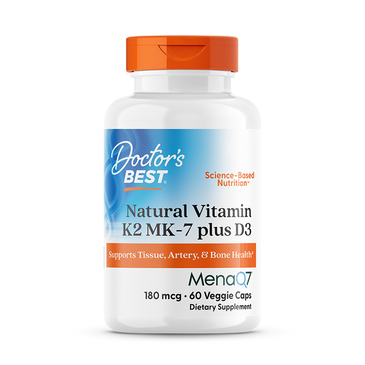 Doctor's Best Natural Vitamin K2 MK-7 with MenaQ7 plus Vitamin D3