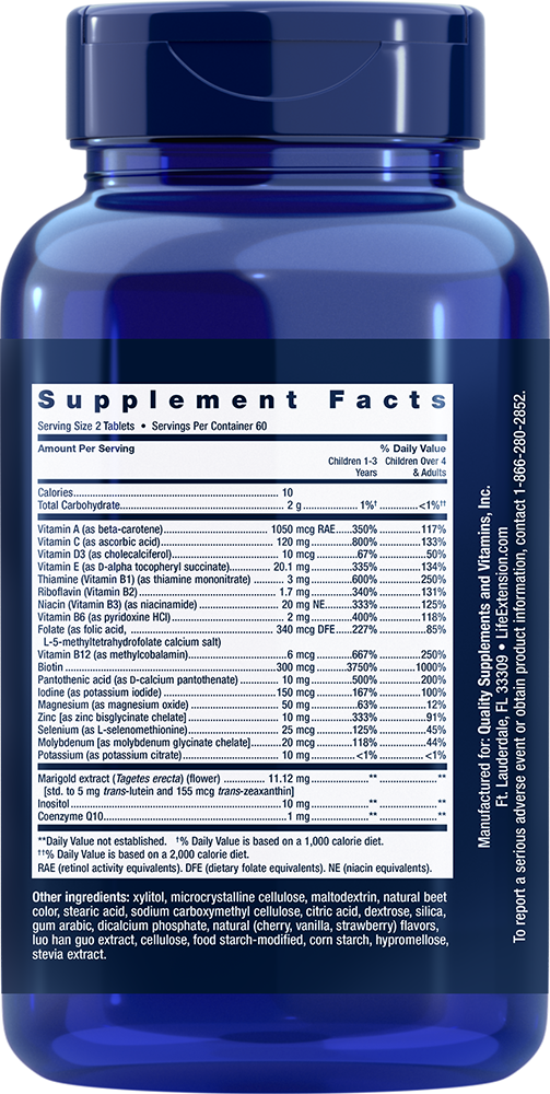 Life Extension - Gyermek Formula Mix, Természetes Bogyós Ízű - 120 rágótabletta - Image 2