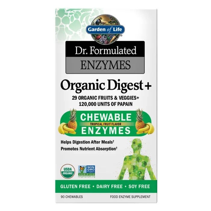 Eco Supplements - Dr. Formulated Enzymes Organic Digest+ Tropical Fruit Flavor 90 Chewables
