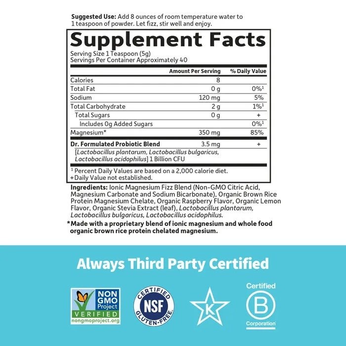 Dr. Formulated Életet Adó Teljes Étrendű Magnézium, Málna-Citrom - 198g - Image 2
