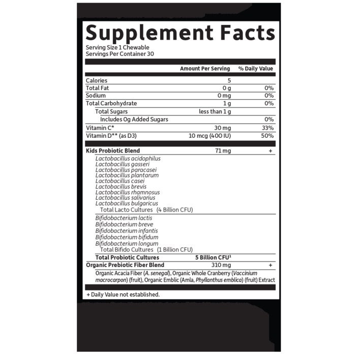 Dr. Formulated Probiotics - Bio Gyerek+ Probiotikum, Vízidinnye Ízű Rágótabletta, 30 db - Image 2