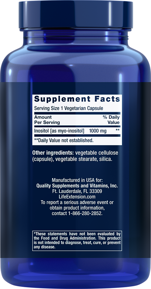 Life Extension - Inozitol Kapszula, 1000 mg - 360 db - Image 2