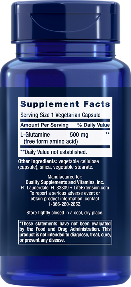 Life Extension - L-Glutamin, 500 mg - 100 kapszula - Image 2