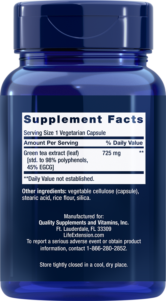 Life Extension - Mega Zöld Tea Kivonat Koffeinnel - 100 kapszula - Image 2