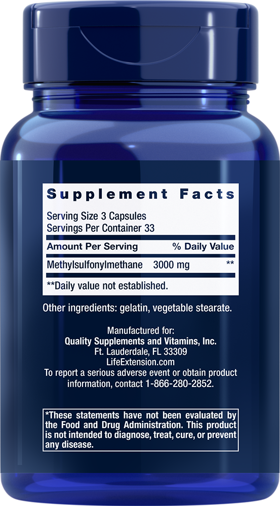 Life Extension - MSM 1000 mg - 100 kapszula - Image 2