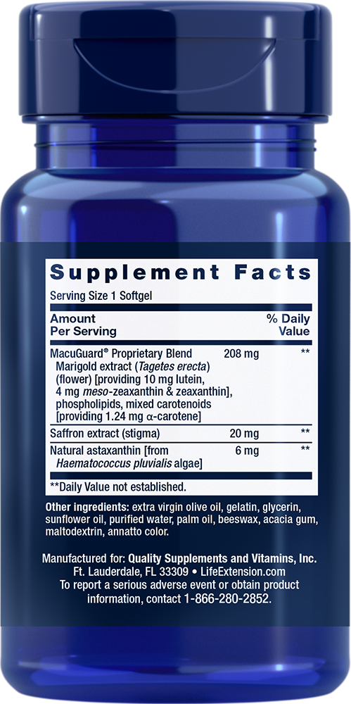 Life Extension - MacuGuard Szemtámogatás sáfránnyal és asztaxantinnal - 60 lágy kapszula - Image 2