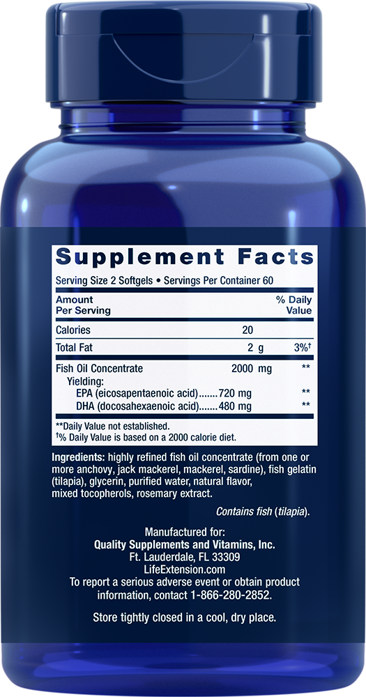 Life Extension - Mega EPA/DHA - 120 lágyzselatin kapszula - Image 2