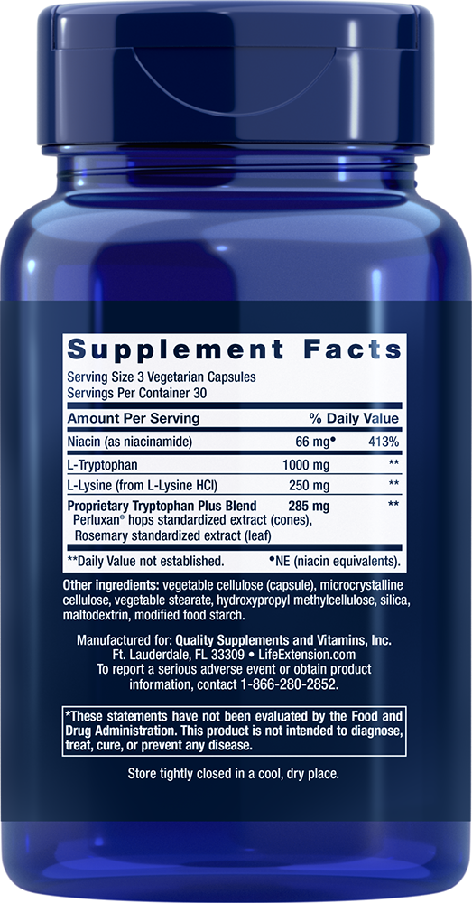 Life Extension - Optimalizált Tryptofan Plus - 90 kapszula - Image 2