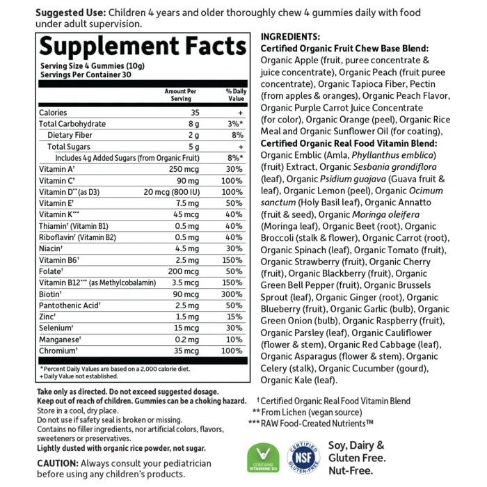 Mykind Organics - Gyerek Multivitamin Gumicukor, Bio Gyümölcsízű - 120 Vegán Gummibamser - Image 2