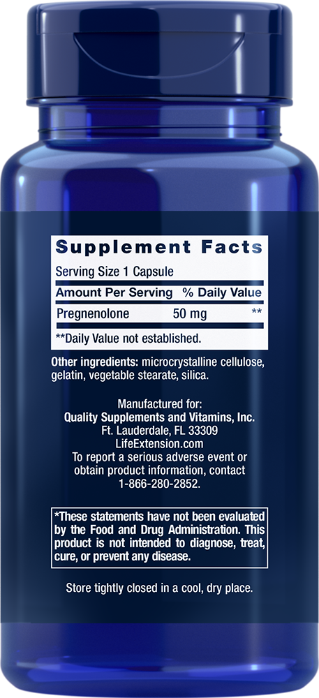 Life Extension - Pregnenolon 50 mg - 100 kapszula - Image 2