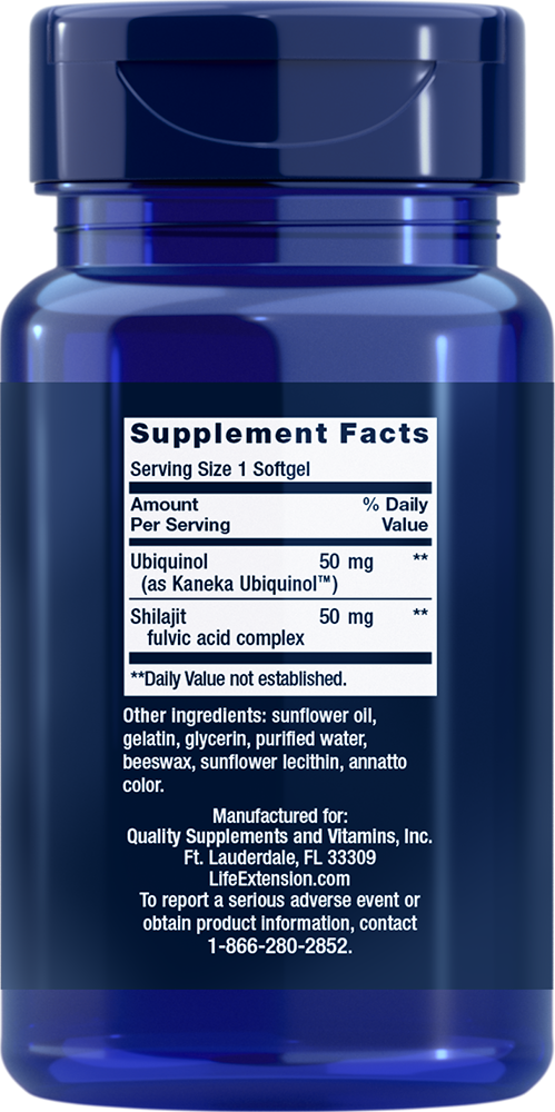 Life Extension - Super Ubiquinol CoQ10 javított mitokondriális támogatással, 50mg - 100 lágy kapszula - Image 2
