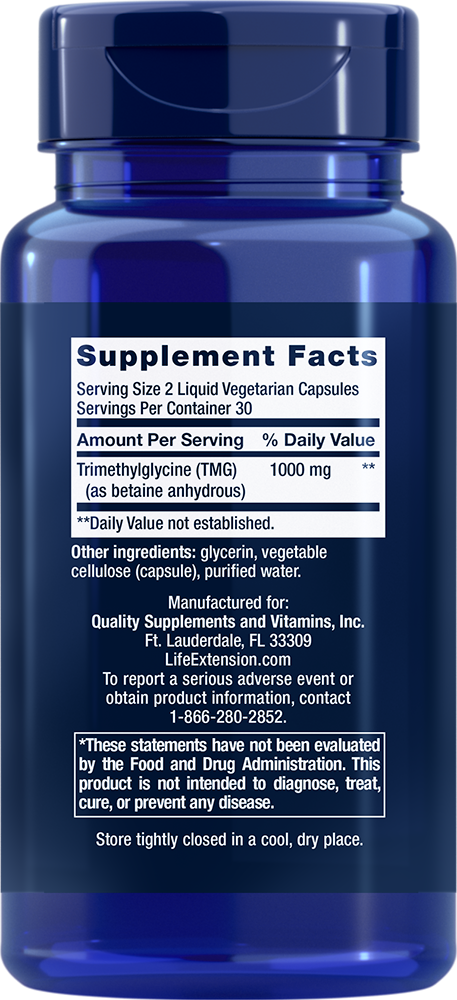 Life Extension - TMG 500 mg - 60 folyadék kapszula - Image 2