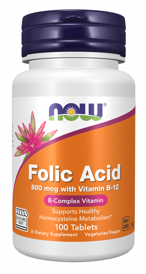 Folic Acid 800 mcg with Vitamin B-12 Tablets
