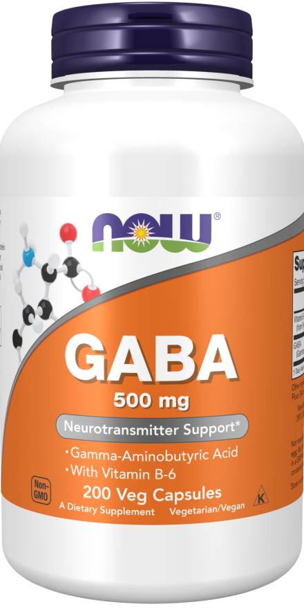 NOW Foods - GABA B6-vitaminnal, 500 mg - 200 kapszula - Image 4
