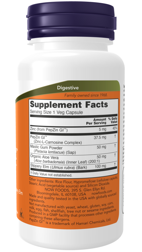 NOW Foods - Gastro Comfort PepZin GI-vel - 60 kapszula - Image 2