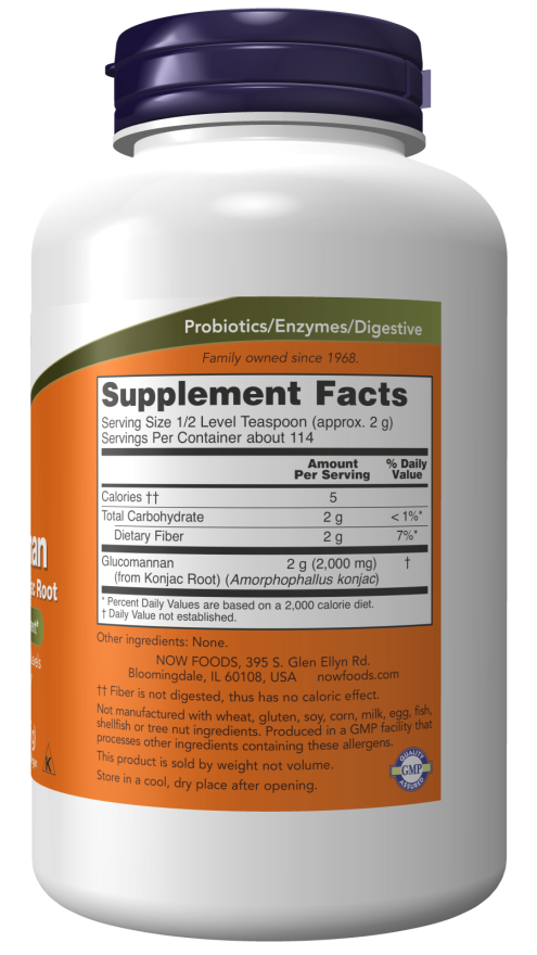 NOW Foods - Glükomannán Konjac Gyökérből, Tiszta Por - 227g - Image 2