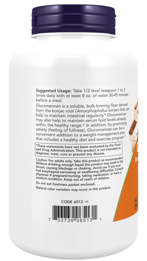 NOW Foods - Glükomannán Konjac Gyökérből, Tiszta Por - 227g - Image 3