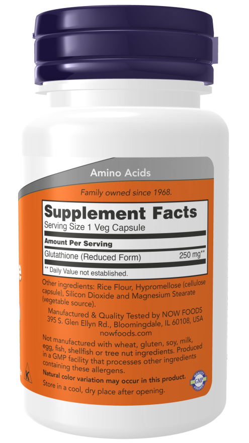 NOW Foods - Glutation, 250 mg - 60 kapszula - Image 2